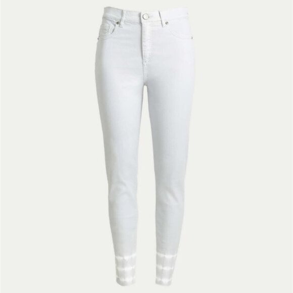 NEW, LOFT Curvy High Waist Skinny Tie Dye Dip Jeans - Picture 2 of 16